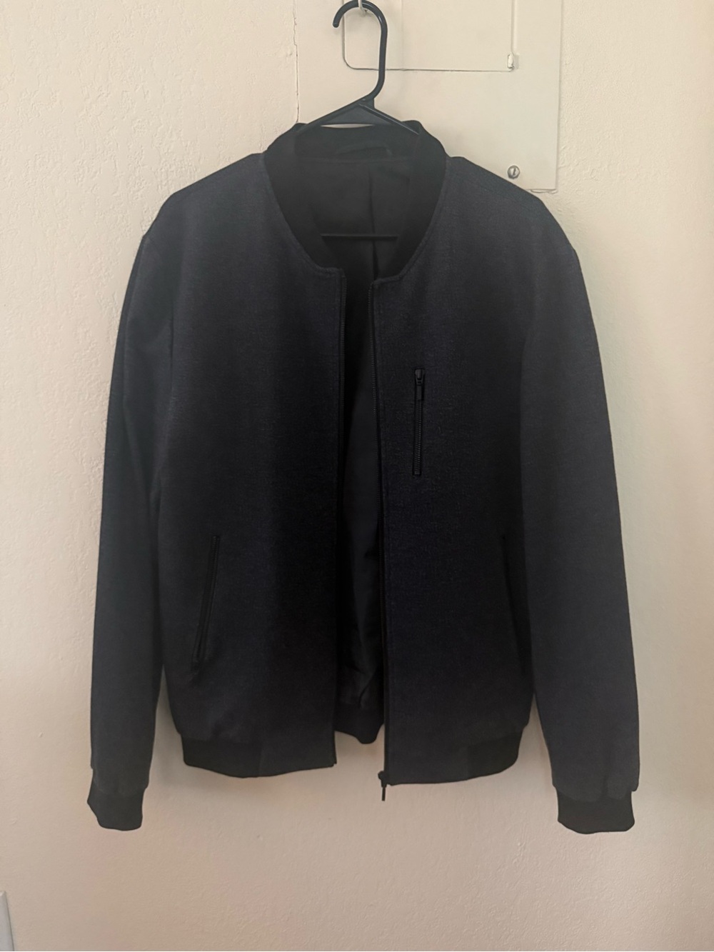 Topman Gray Black Bomber Jacket with Zip Pockets